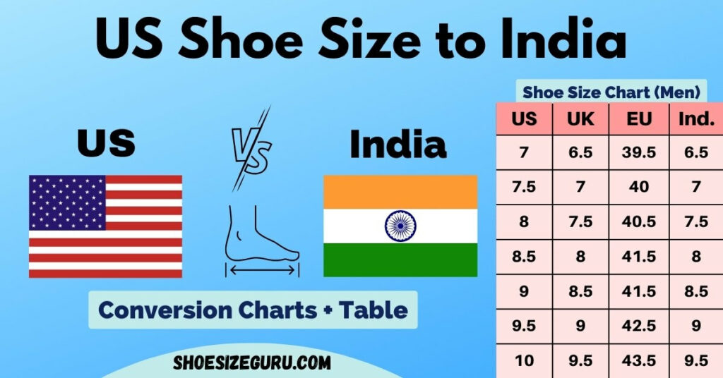 US Shoe Size to India Conversion (Sizing Guide + Charts)