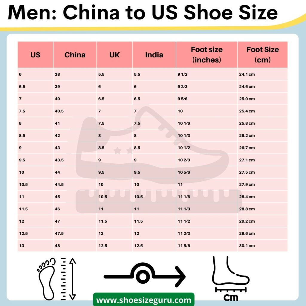 Chinese Shoe Size to US Conversion: (Sizing Guide + Charts)