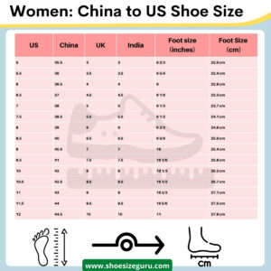 Chinese to us shoe size women