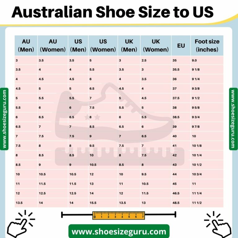 Australian Shoe Size to US: (Conversion Chart + Guide)