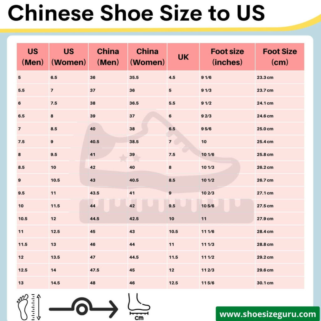 China Shoe Size to US