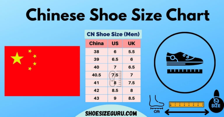 Chinese shoe size chart