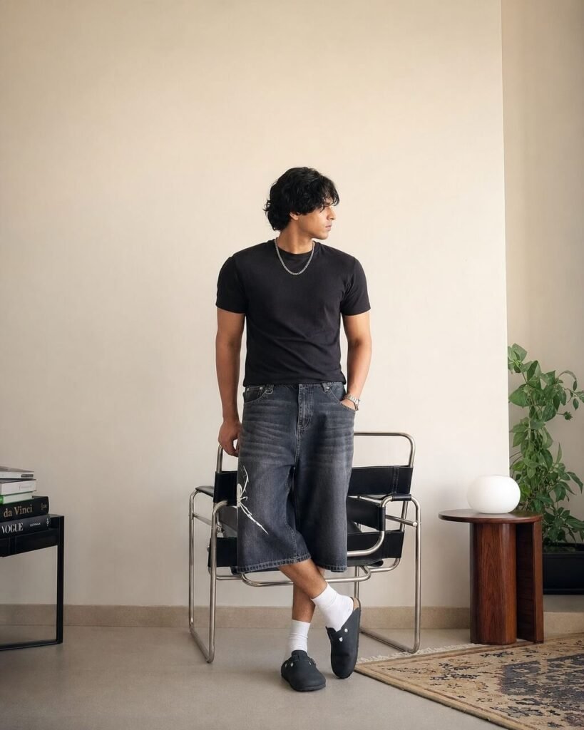 Sandals with jorts for men
