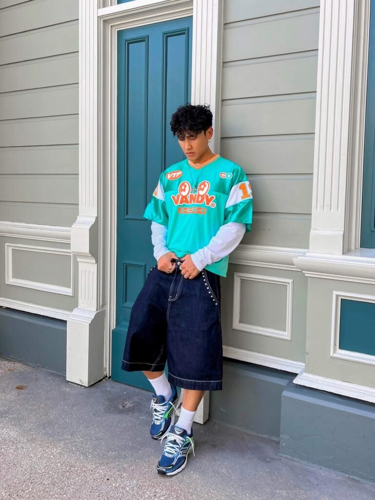 Chunky Skate Shoes with jorts for men