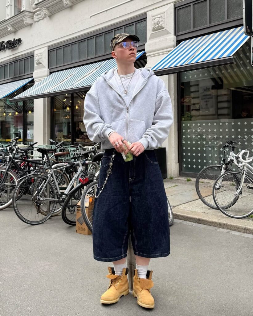 Suede Sneakers with jorts for men