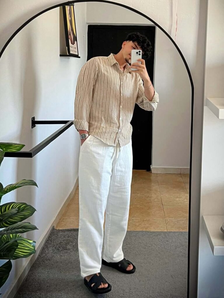 Sandals With White Linen Pants