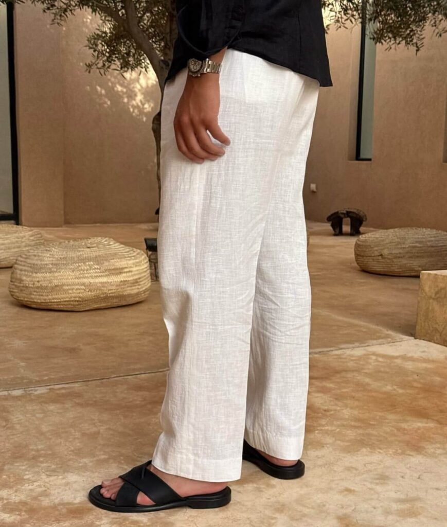 Sandals With White Linen Pants